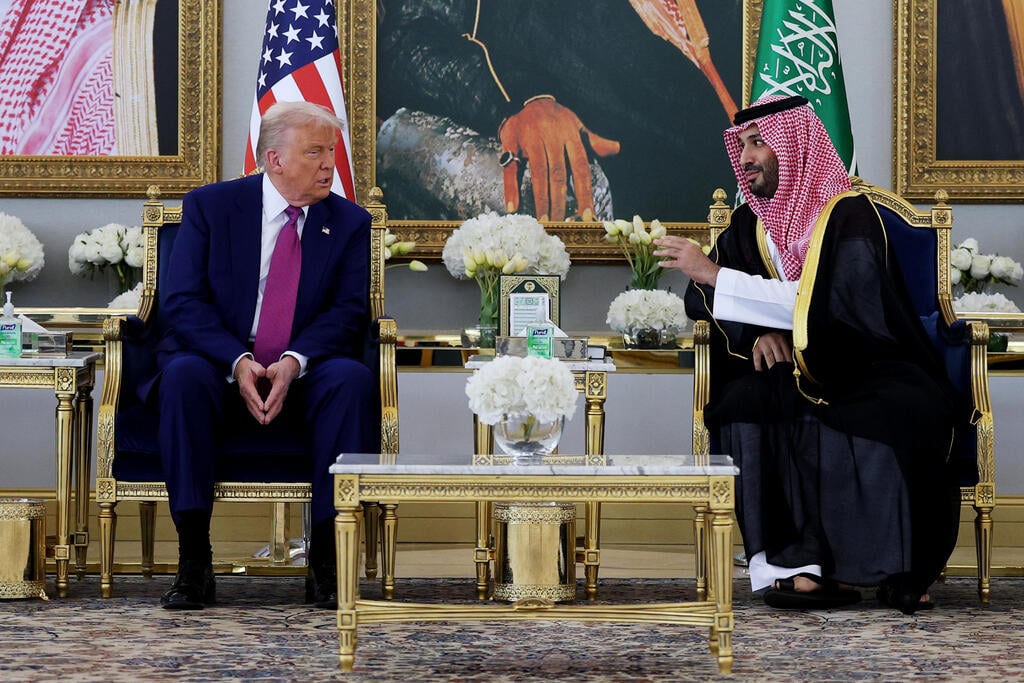 צילום: Win McNamee/Getty Images נשיא ארה"ב דונלד טראמפ עם יורש העצר מוחמד בן סלמאן בסעודיה