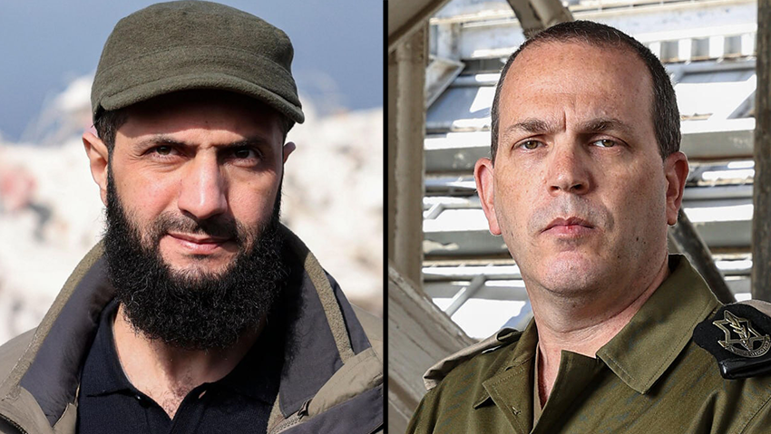 Syrian President Ahmed al-Sharaa, Maj. Gen. Oded Basyuk (Photo: Avigail Uzi) Syrian President Ahmed al-Sharaa, Maj. Gen. Oded Basyuk