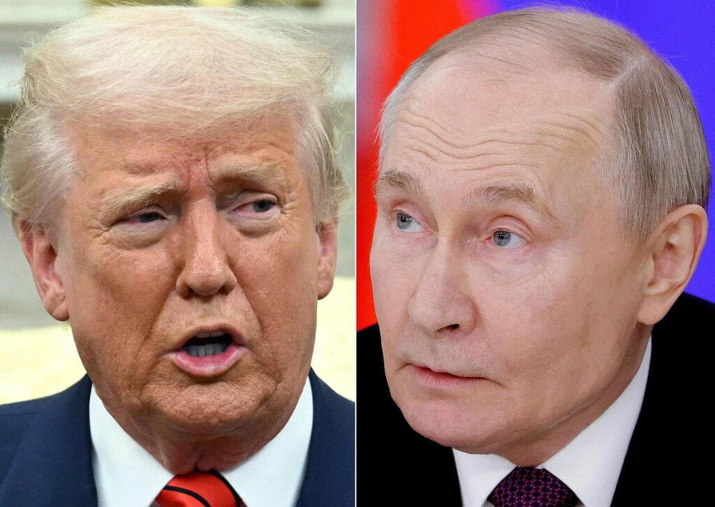 US President Donald Trump and Russian President Vladimir Putin (Photo: Mandel NGAN, Maxim Shemetov / various sources / AFP) נשיא ארה"ב טראמפ ונשיא רוסיה פוטין