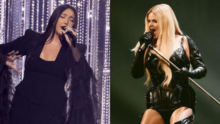 נציגת פינלנד, אריקה ויקמן, ונציגת ישראל, יובל רפאל באירוויזיון 2025