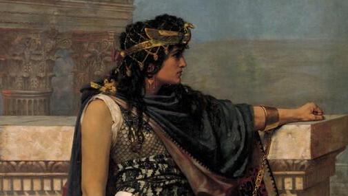 מבטה האחרון של המלכה זנוביה על תדמור, ציור מאת הרברט שמאלץ, 1888