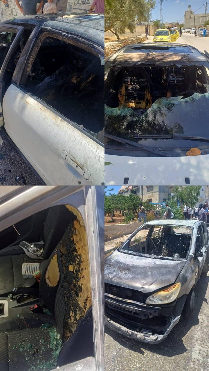 Clashes between Palestinians and settlers in the West Bank מתנחלים מתפרעים בכפר קריות דרומית לשכם, מציתים מכוניות ומשחיתים בתים