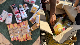 המונים בדרך לעמדת חלוקת הסיוע ההומניטרי בעזה