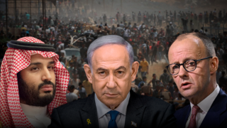 פלסטינים בדרכם למרכז החלוקה בנצרים