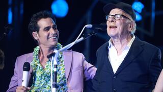 ארט גרפונקל ואביב גפן. מתוך נשף רוק 13 בפארק הירקון