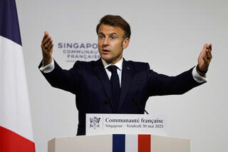 נשיא צרפת עמנואל מקרון בביקור בסינגפור