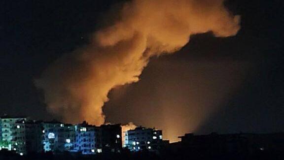 Smoke coming from the area the IDF striked in Syria חיל האוויר תוקף בטרטוס שבסוריה