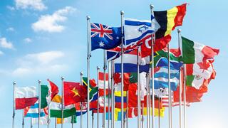 דגל ישראל לצד דגלי מדינות נוספים זירה בינלאומית אילוס