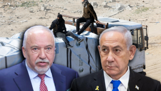 Yisrael Beitenu Party Chairman Avigdor Liberman and Prime Minister Benjamin Netanyahu 