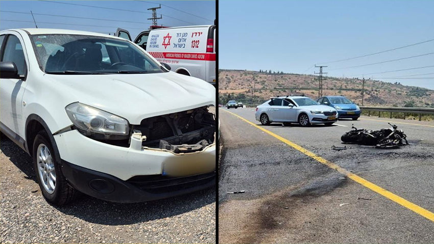 זירת התאונה בכביש 92 ( צילום: תיעוד מבצאי מד"א) זירת התאונה בכביש 92