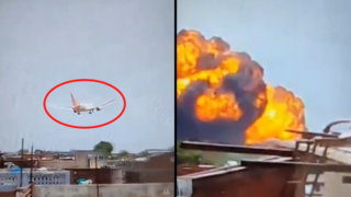 תיעוד רגע ההתרסקות של מטוס חברת אייר אינדיה