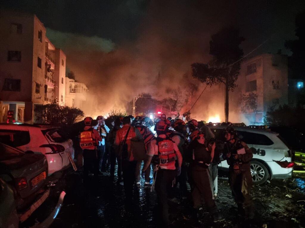 זירת נפילה הערב במטח לצפון (צילום: איחוד הצלה כרמל) נפילה בחיפה