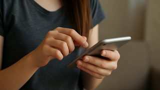 נערה בטלפון. אילוסטרציה נערה בטלפון. אילוסטרציה