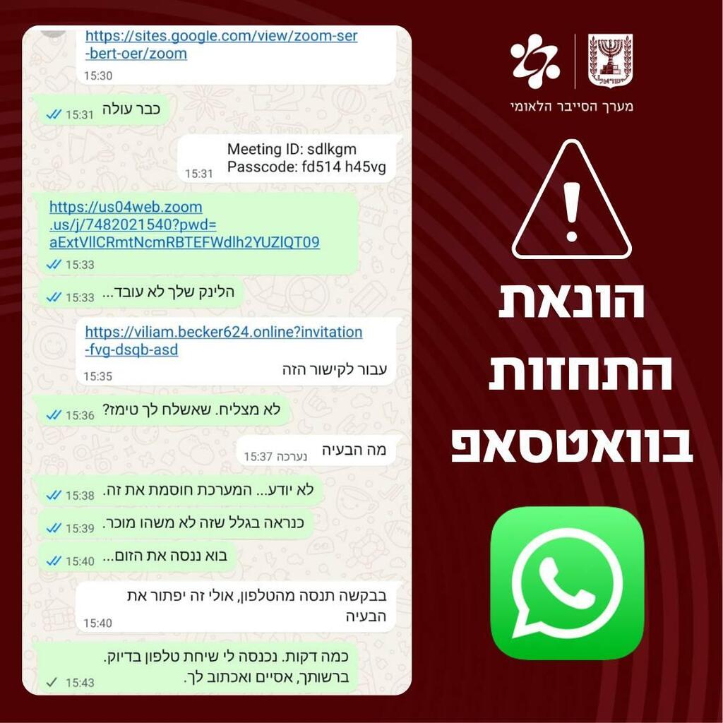 ניסיון הפישינג בוואטסאפ