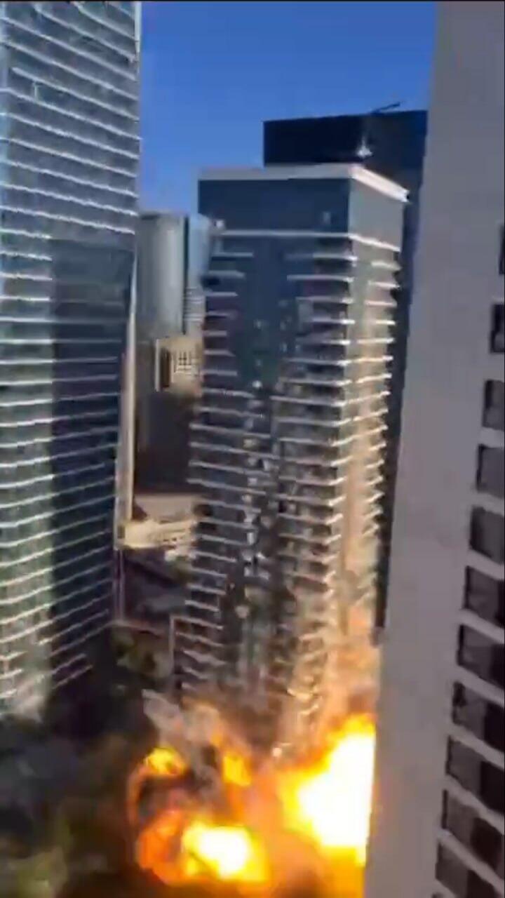 רגע הפיצוץ ברמת גן, הבוקר תיעוד רגע הפגיעה ברמת גן