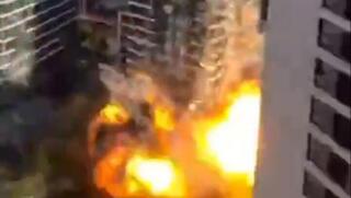 תיעוד רגע הפגיעה ברמת גן