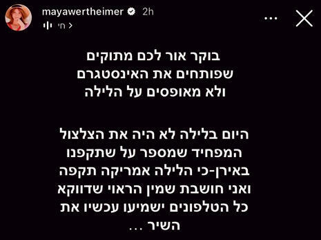 ורטהיימר יצירתית. "שהטלפונים ישמיעו את 'חי'" | צילום: אינסטגרם yk14415888