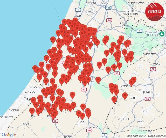   מפה אזעקות