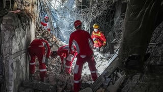 ההריסות בכלא אווין בטהרן לאחר התקיפות