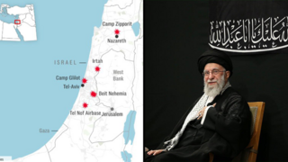 הופעה פומבית של חמינאי מאז המלחמה עם ישראל, מפת בסיסי צה