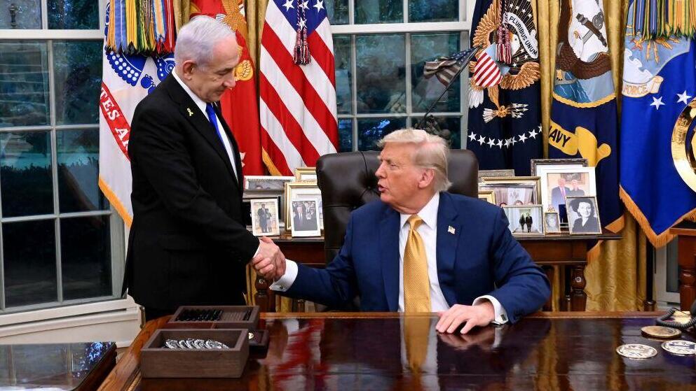 Netanyahu with U.S. President Donald Trump (Photo: Avi Ohayun, GPO) הפגישה השנייה בין נתניהו לטראמפ