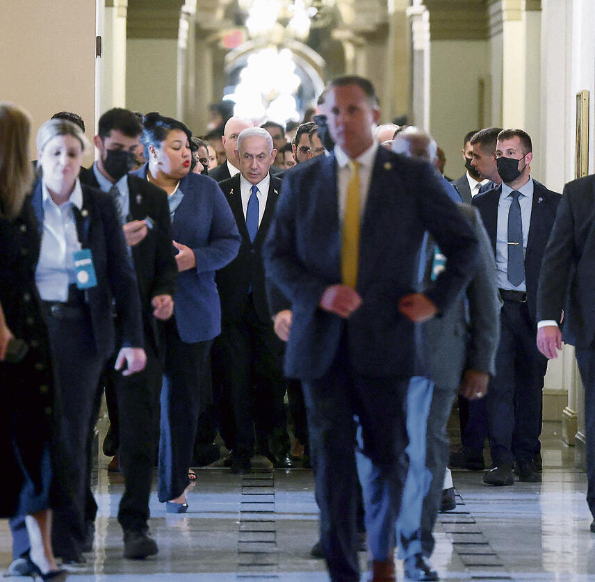 רה"מ נתניהו בקפיטול, אתמול | צילום: REUTERS/Evelyn Hockstein yk14436489