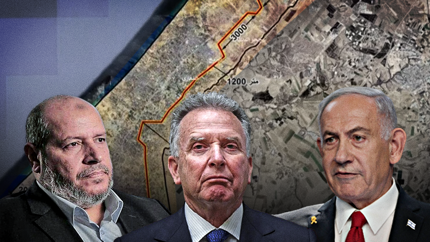 נתניהו, השליח וויטקוף ובכיר חמאס חליל אל-חיה (צילום: REUTERS/Nir Elias, REUTERS/Evelyn Hockstein, Omar AL-QATTAA / AFP, REUTERS/Ronen Zvulun) נתניהו, השליח וויטקוף ובכיר חמאס חליל אל-חיה
