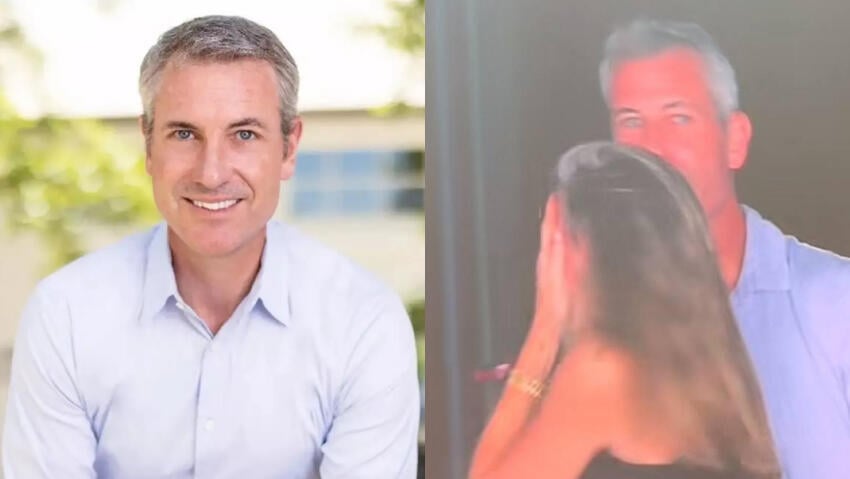 Astronomer CEO Andy Byron caught on the Kiss Cam with his human resources chief Kristin Cabot (Photos: LinkedIn, TikTok) משמאל: אנדי ביירון, מימין: ביירון וקריסטין קבוט בהופעה של קולדפליי
