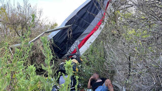 זירת ההתרסקות של גבר מצנח רחיפה ממונע, סמוך לנתניה 