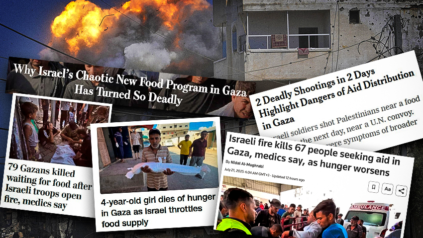 הכותרות בעולם על הרעב והתקריות בעזה (צילום: AP Photo/Jehad Alshrafi) הכותרות בעולם - מול השתיקה בישראל