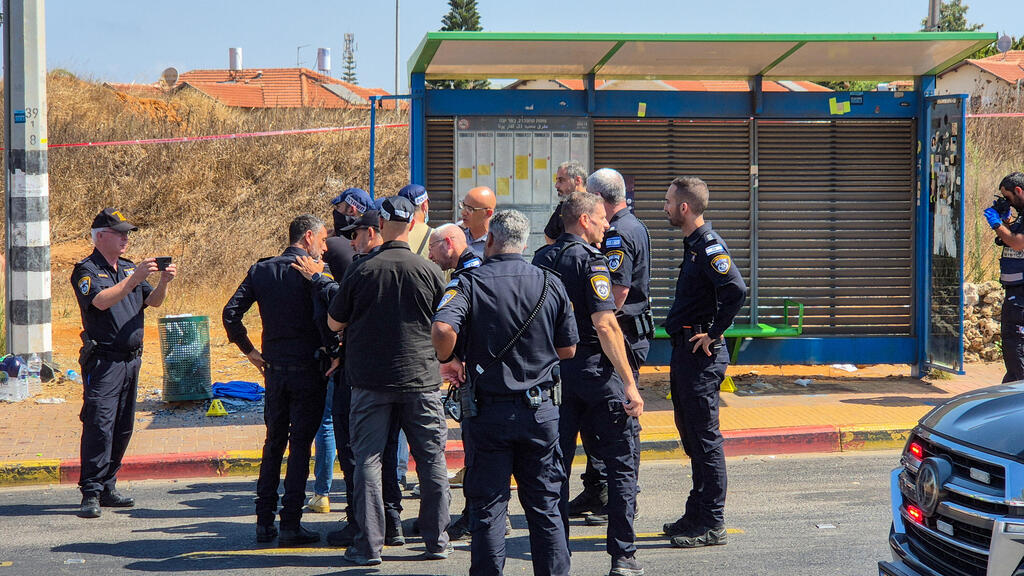 זירת הפיגוע (צילום: עידו ארז) זירת פיגוע הדריסה בכפר יונה