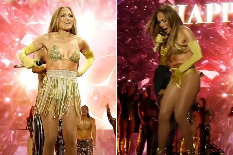 החצאית הסוררת וג'ני מהבלוק (צילום מסך) ג'ניפר לופז והחצאית הסוררת