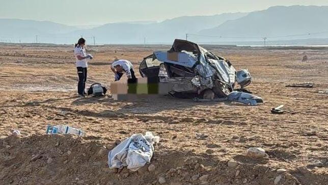 תאונת דרכים עצמית של רכב פרטי בכביש 90 סמוך לצומת מצדה