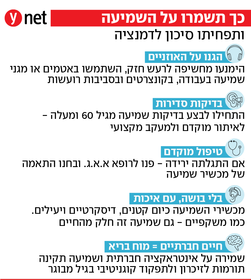אינפו שמירה על השמיעה אינפו שמירה על השמיעה