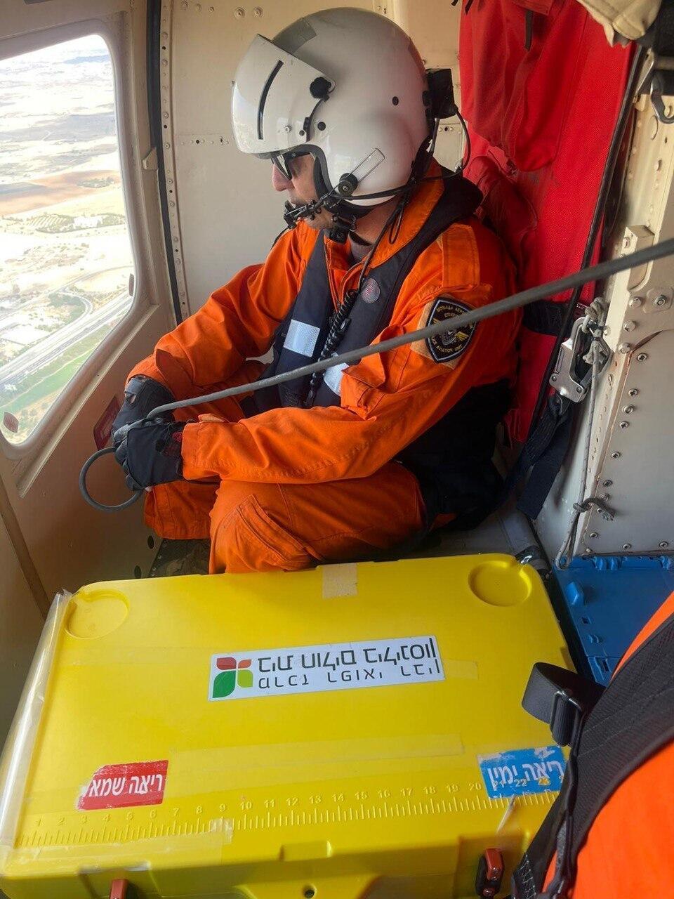 The heart being transported (Photo: Rabin Medical Center) מבצע השתלת איברים שנקצרו בקפריסין והועברו לבילינסון
