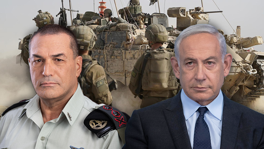 IDF Chief of Staff Eyal Zamir, Prime Minister Benjamin Netanyahu (Photo: IDF, Alex Kolomoisky) נתניהו, זמיר, צה"ל