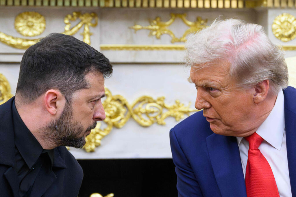 טראמפ וזלנסקי בבית הלבן (צילום: Mandel NGAN / AFP) פגישתם של זלנסקי וטראמפ בבית הלבן