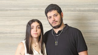 שחר לוי, בנו של איתן, וארוסתו שיר