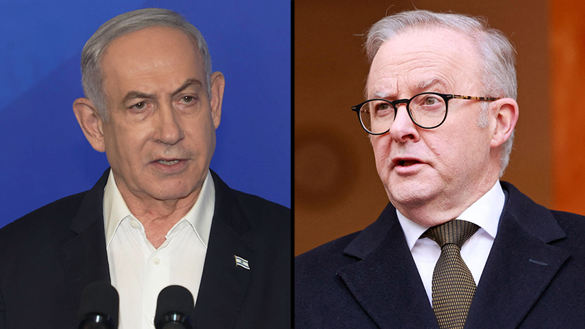 אלבניזי ונתניהו (צילום: Hilary Wardhaugh / AFP, יריב כץ) אנתוני אלבניזי, בנימין נתניהו