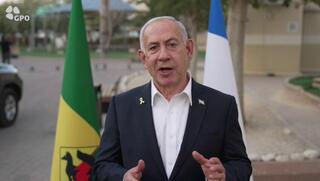 ראש הממשלה בנימין נתניהו באוגדת עזה