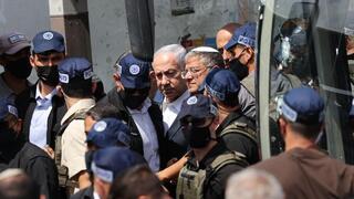 ראש הממשלה בנימין נתניהו בזירת הפיגוע בירושלים 