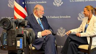 U.S. Ambassador Mike Huckabee with ILTV Executive Editor Maayan Hoffman