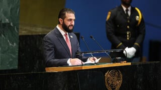 אל ג'ולני, נשיא סוריה, בעצרת הכללית של האו"ם בניו יורק