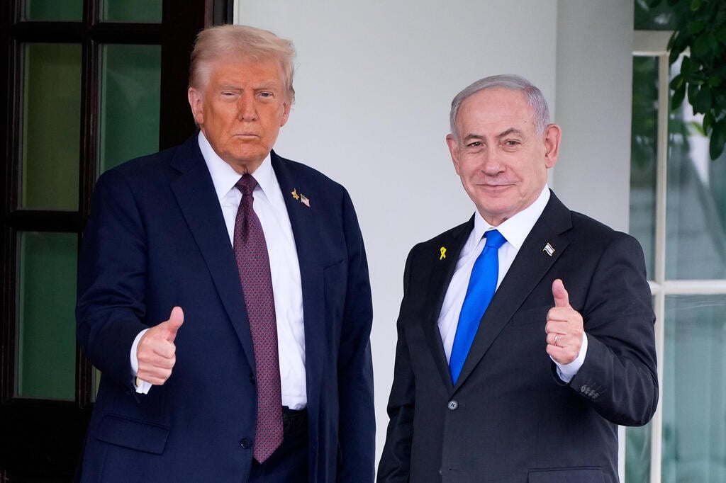 US President Donald Trump and Prime Minister Benjamin Netanyahu (Photo: (AP Photo/Evan Vucci) נתניהו וטראמפ בבית הלבן