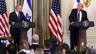  טראמפ ונתניהו במסיבת עיתונאים בבית הלבן