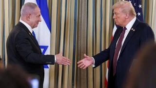 נתניהו וטראמפ במסיבת עיתונאים בבית הלבן