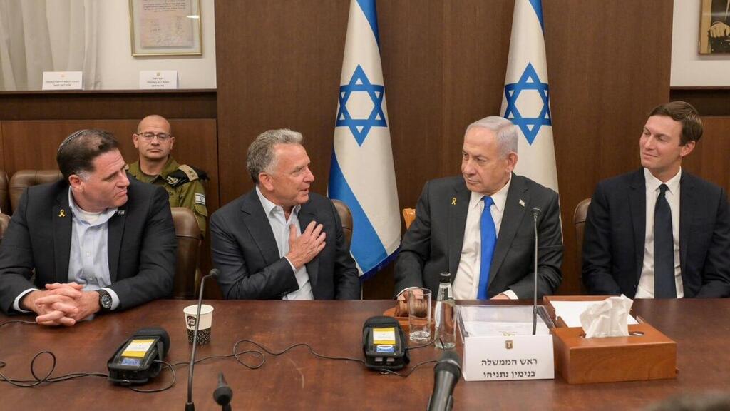 וויטקוף וקושנר בישיבת הממדשלה עם נתניהו (צילום: מעיין טואף/ לע"מ) ישיבת הממשלה בה לקחו חלק ויטקוף וקושנר