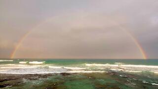 קשת בגן הלאומי חוף פלמחים קשת הבוקר בגן הלאומי חוף פלמחים