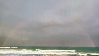 קשת הבוקר בגן הלאומי חוף פלמחים