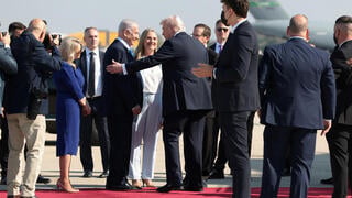 בנימין נתניהו יצחק הרצוג קבלת פנים ל נשיא ארה"ב דונלד טראמפ ב בנתב"ג